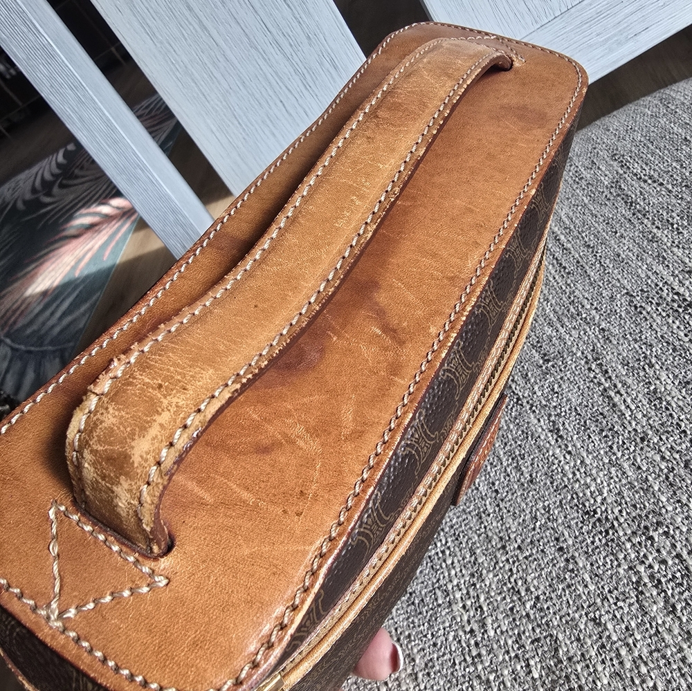 Authentic Celine Brown and Tan Coated Canvas Vanity Handbag - Picture 10 of 15